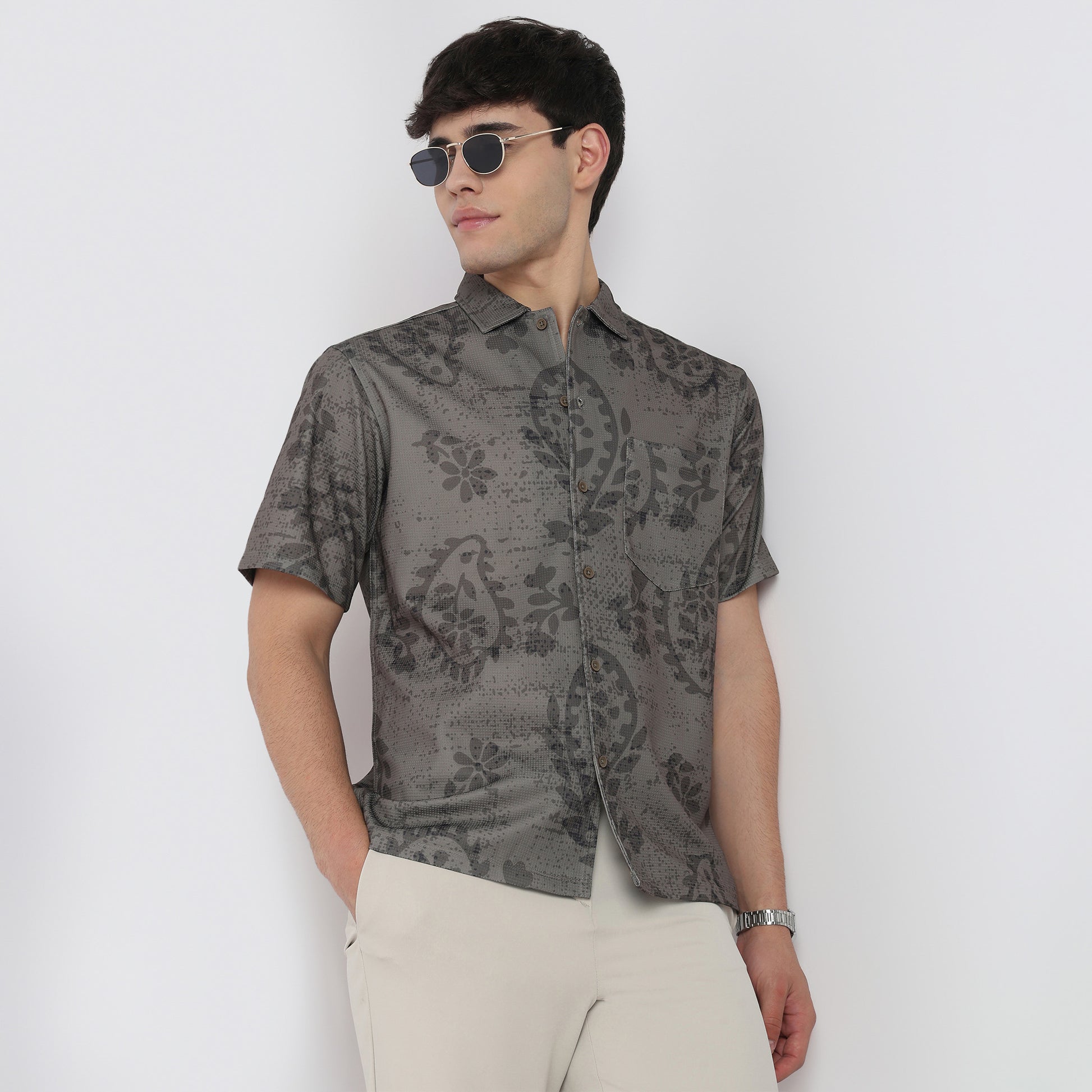 Point Down Printed Shirt