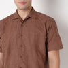 Point Down Schiffli Cotton Shirt