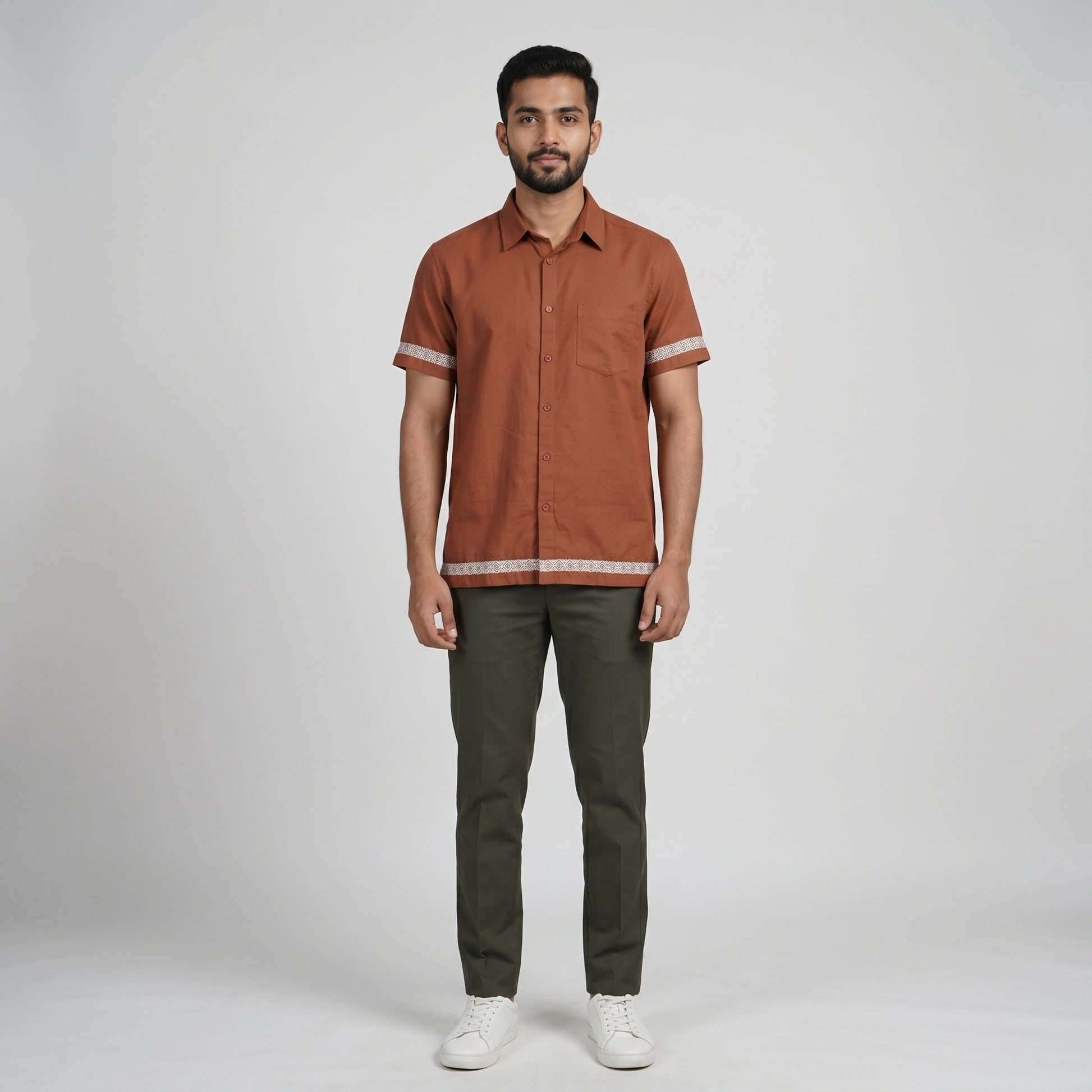 Cotton Embroidered Cuban Shirt