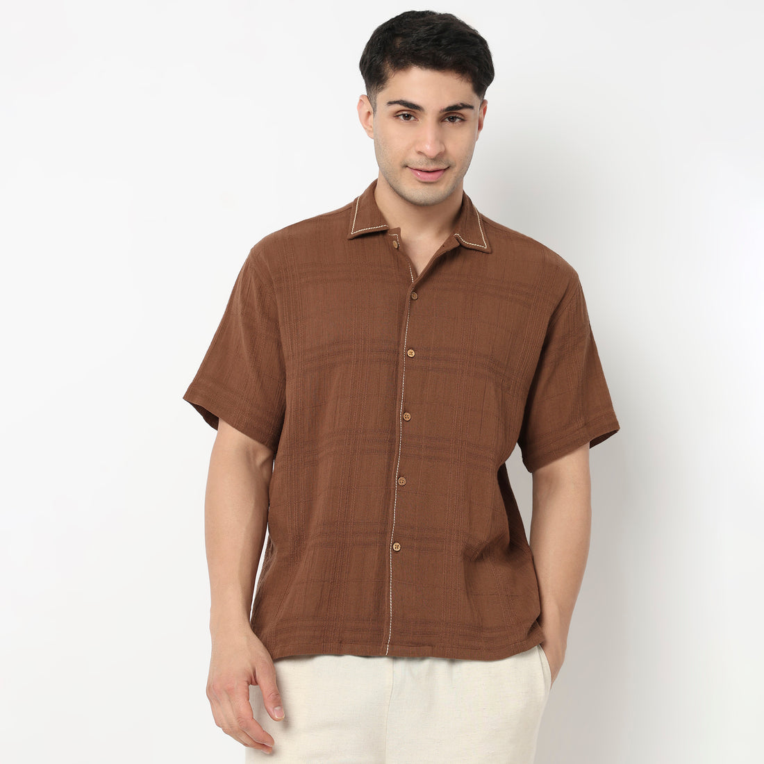 Point Down Embroidered Shirt