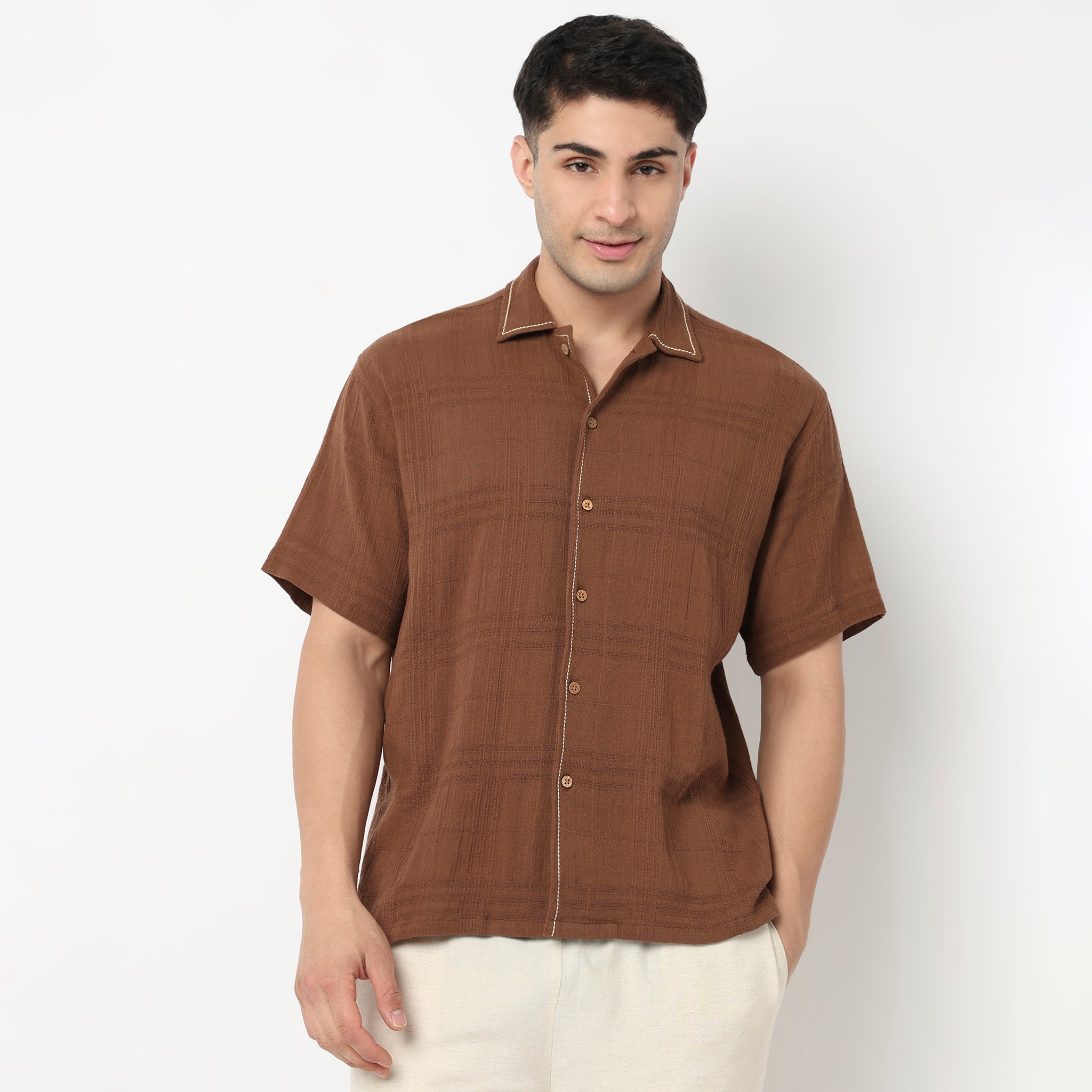 Point Down Embroidered Shirt