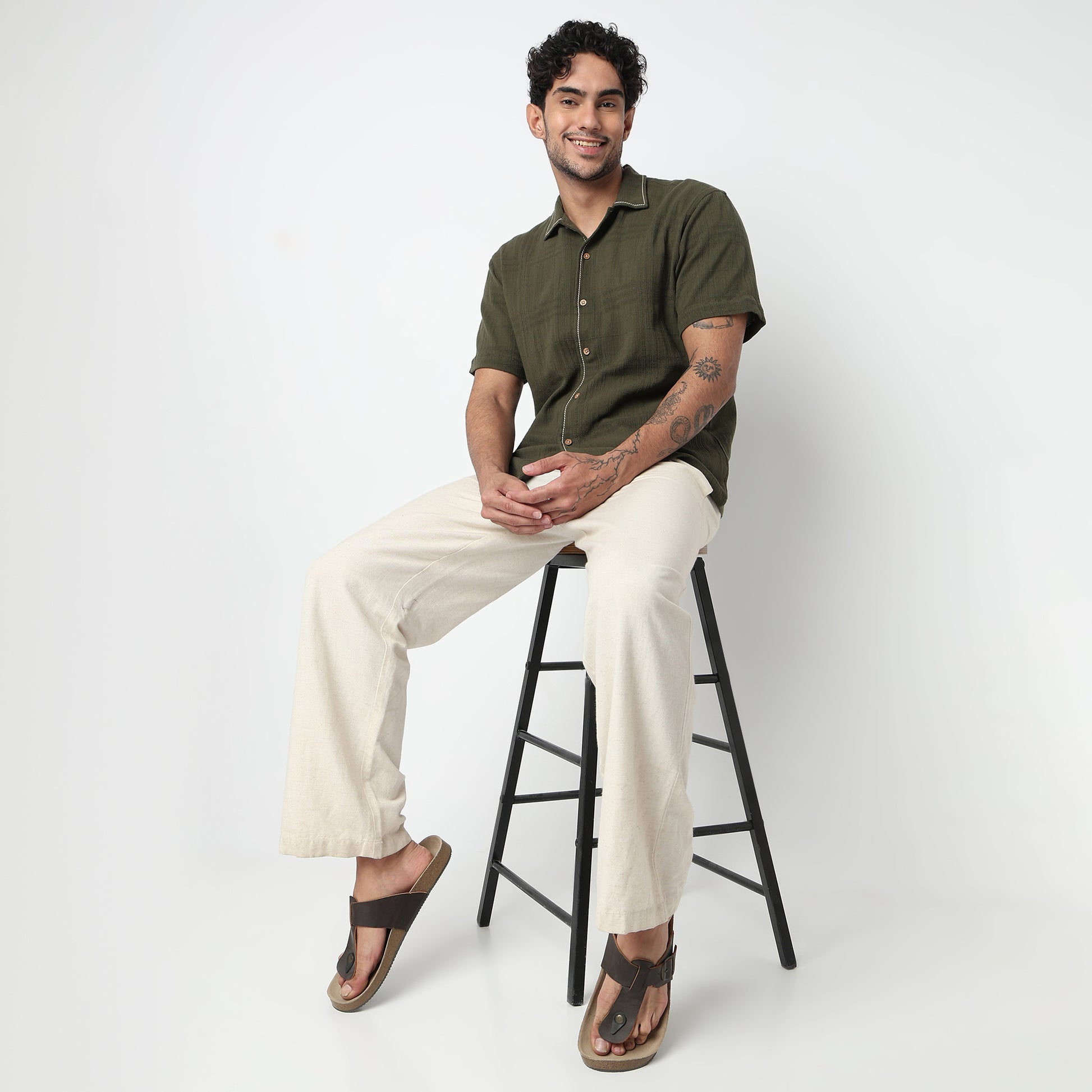 Point Down Embroidered Shirt