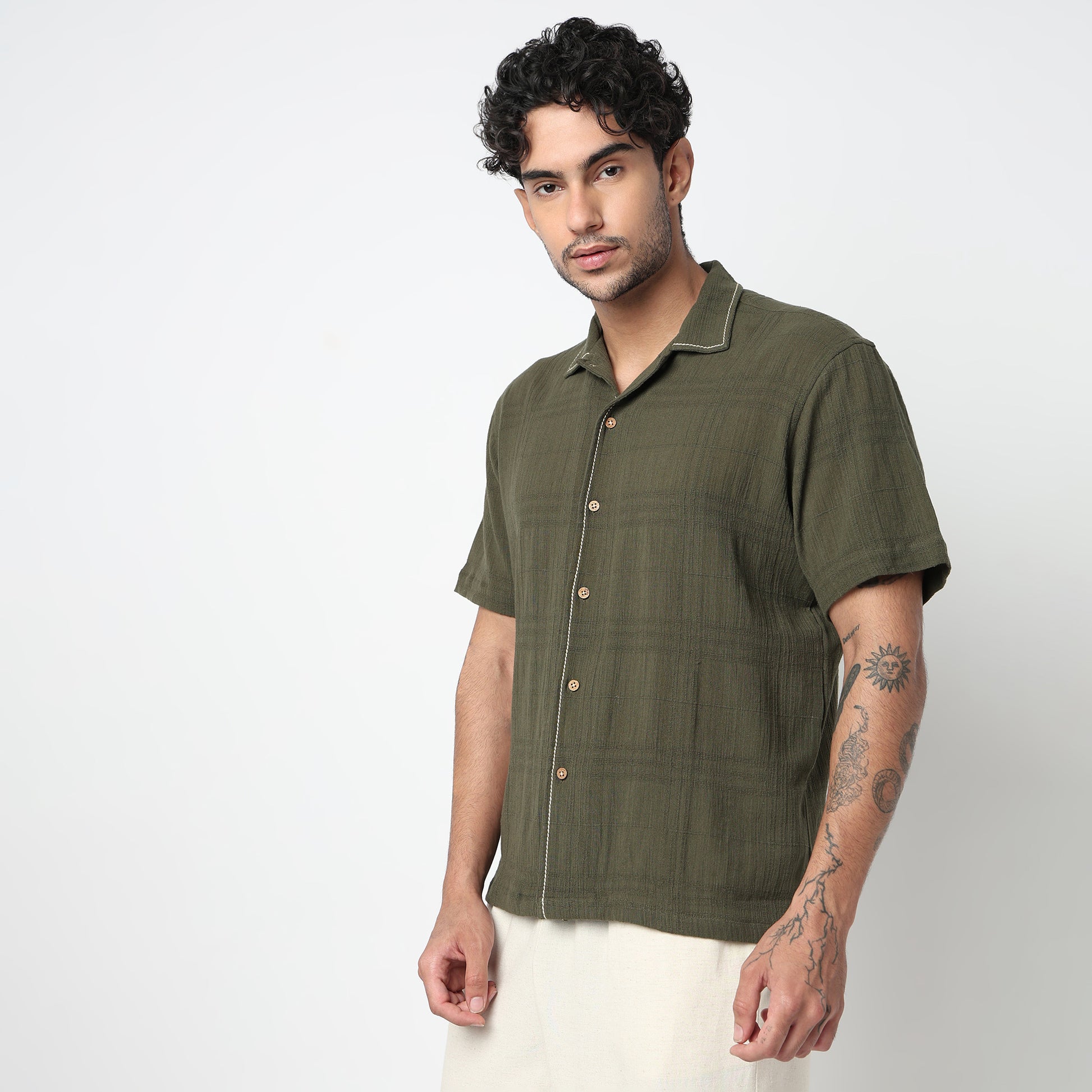 Point Down Embroidered Shirt