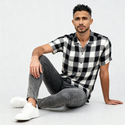 Checkered Point Down Yarn Dyed Shirt