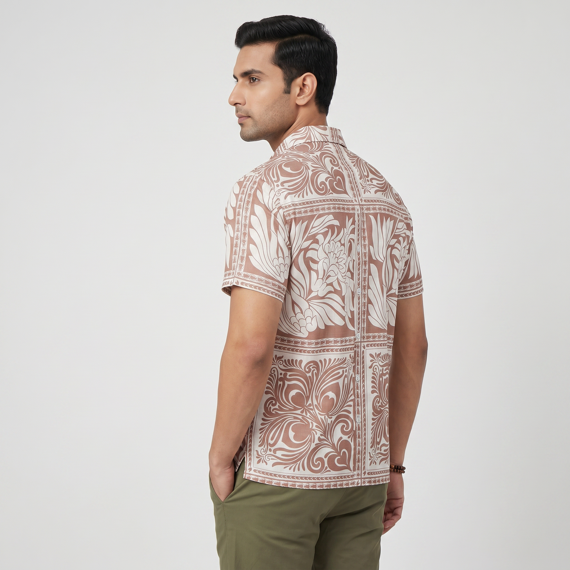 Cotton Printed Straight Shirt