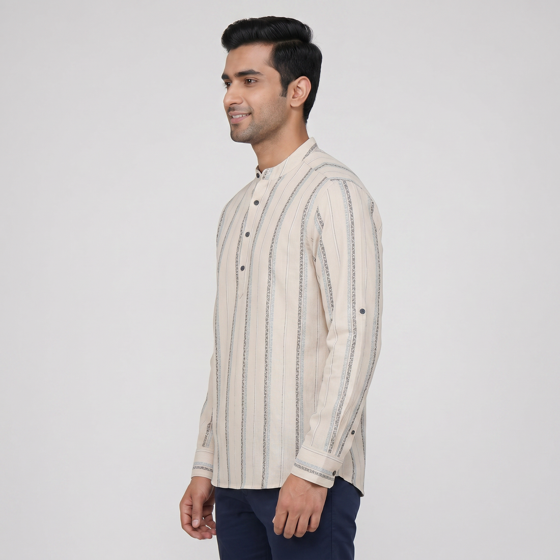 Cotton Jacquard Straight Shirt