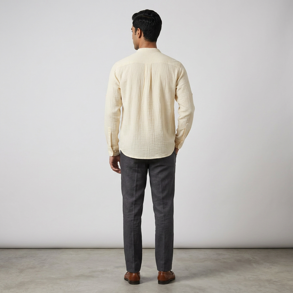 Cotton Solid Straight Shirt