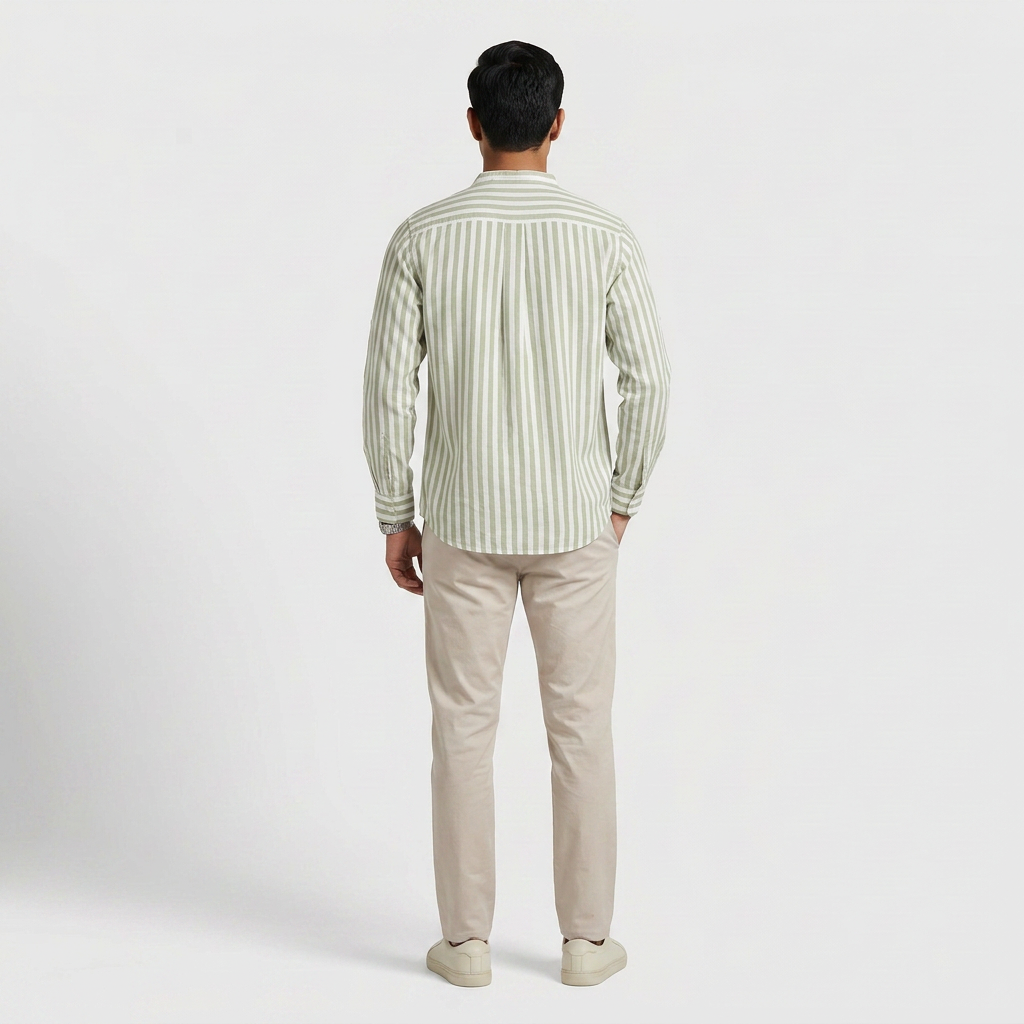 Cotton Striped Straight Shirt
