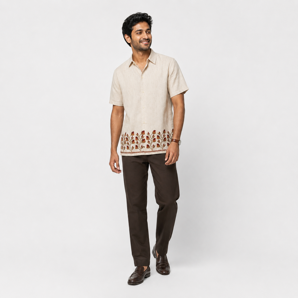 Embroidered Straight Shirt