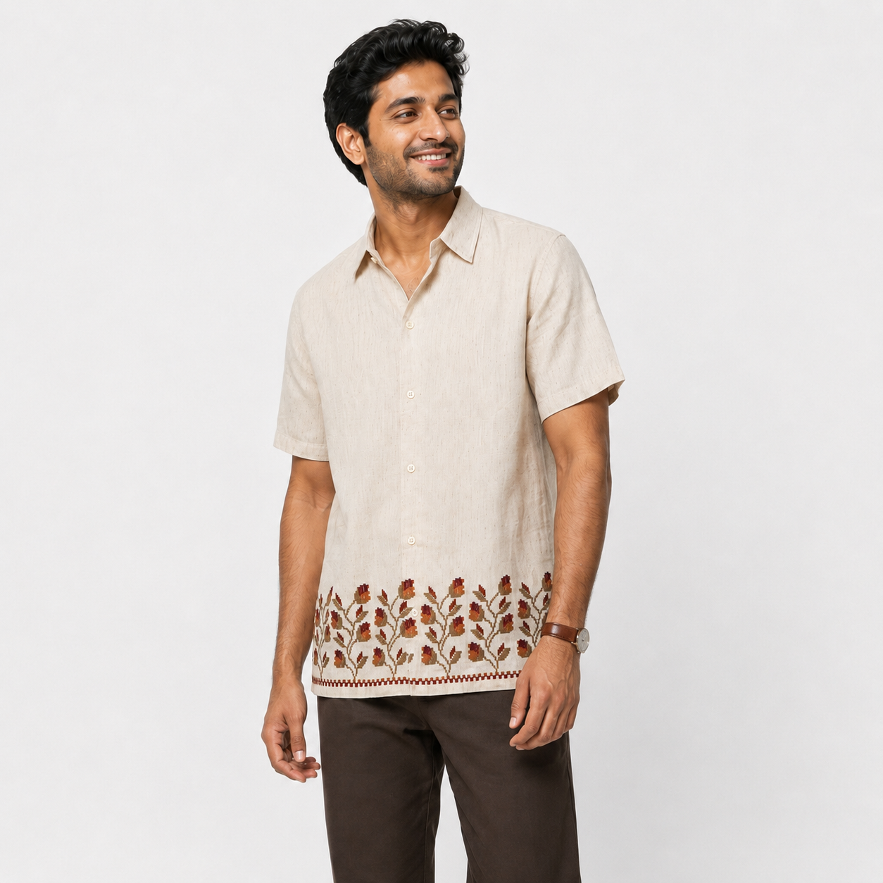 Embroidered Straight Shirt