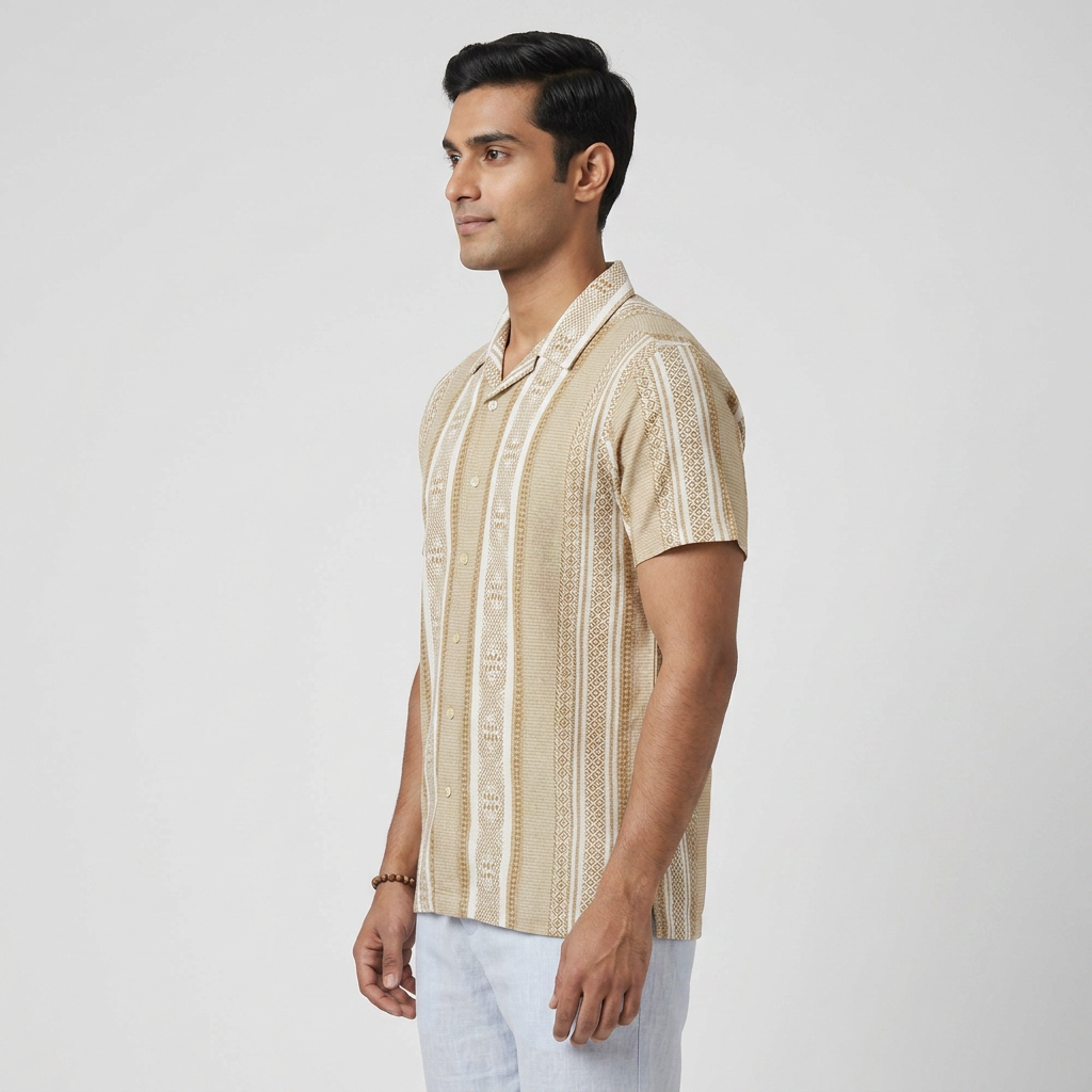 Cotton Printed Straight Shirt
