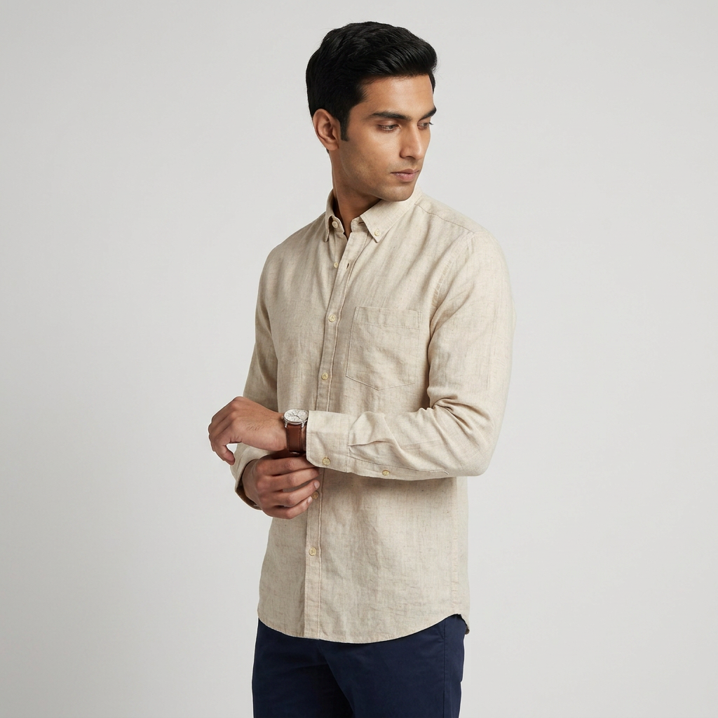 Cotton Structured Straight Shirt