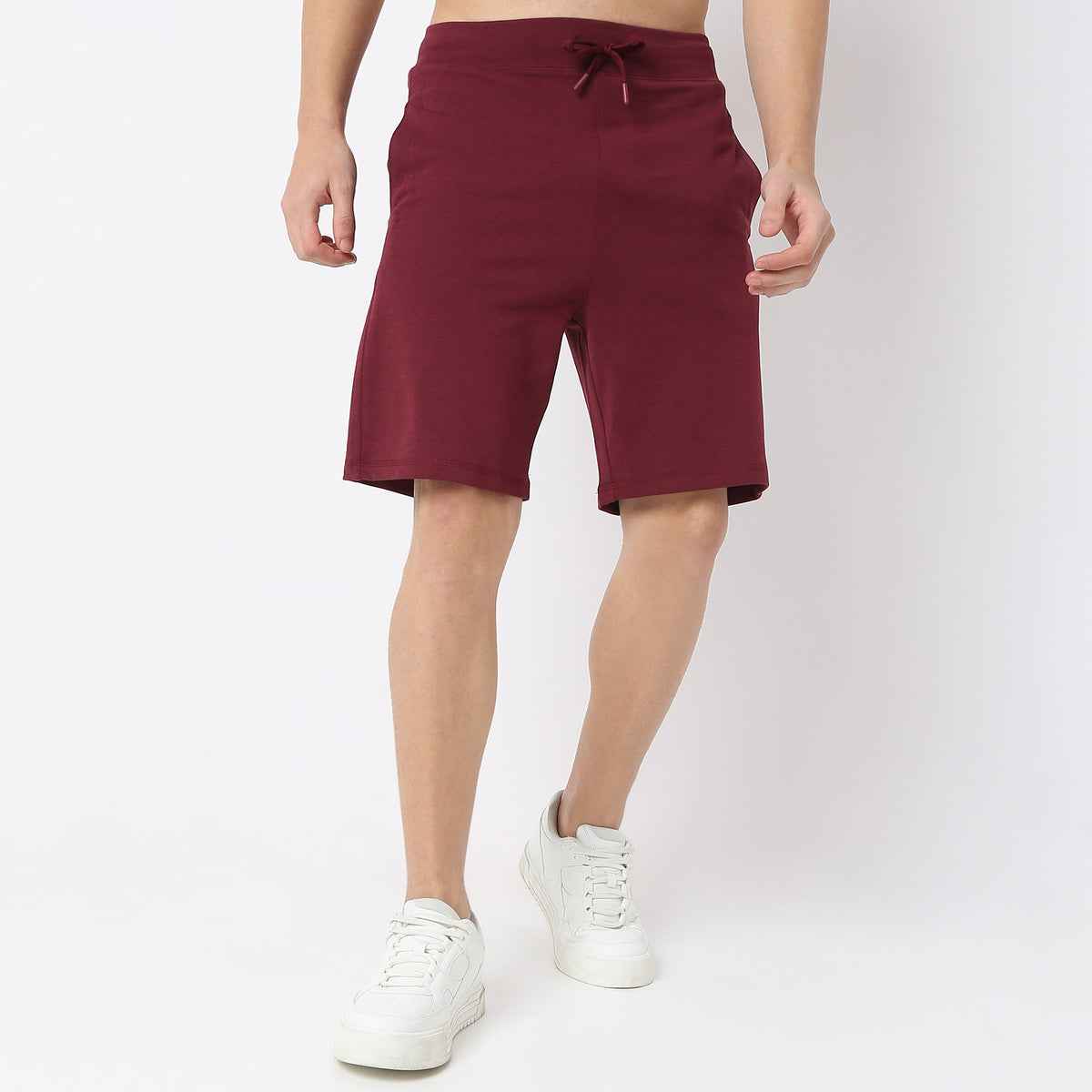 Solid Knee Length Shorts