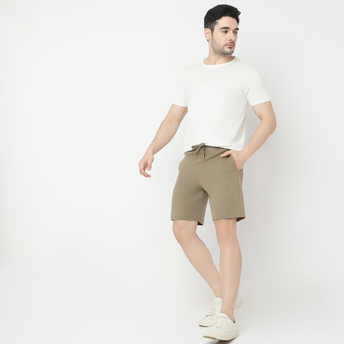 Solid Knee Length Shorts