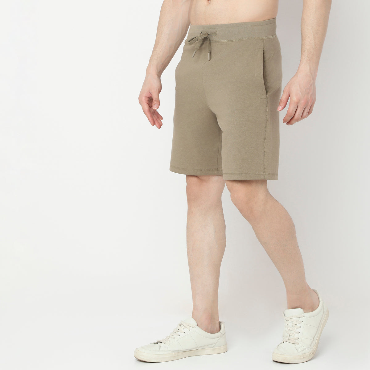 Solid Knee Length Shorts