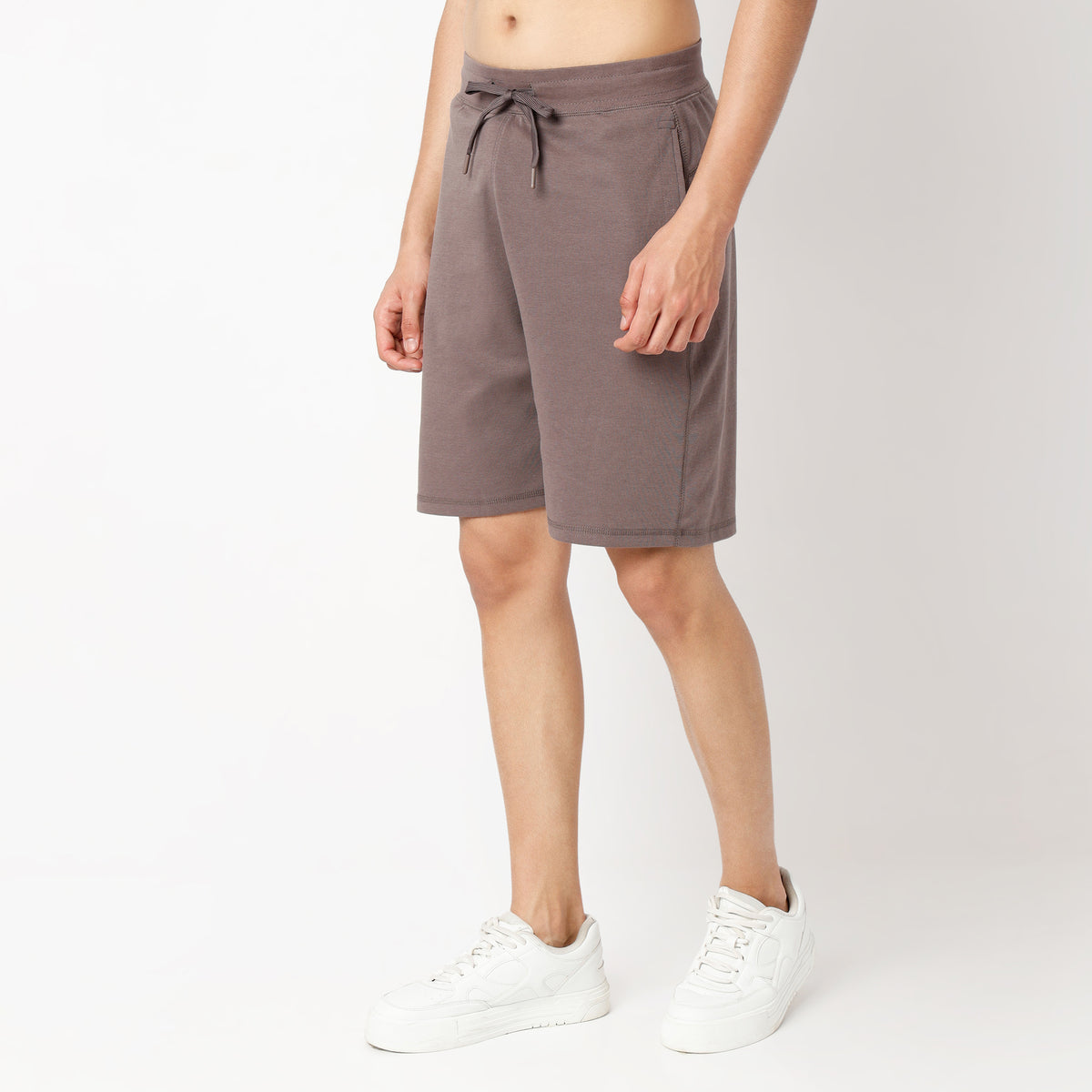 Solid Knee Length Shorts