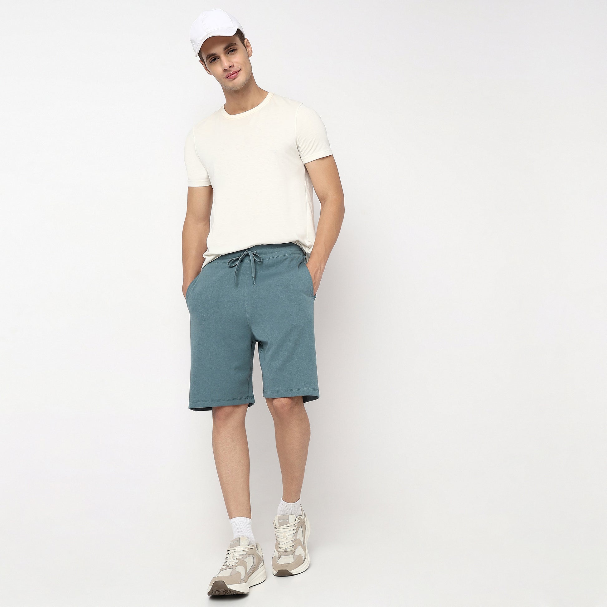 Solid Knee Length Shorts