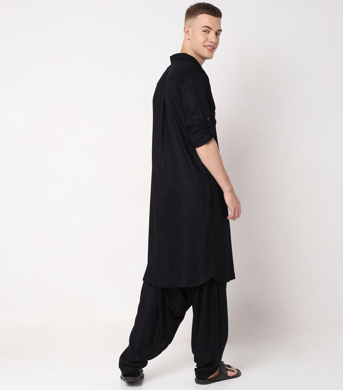 Men Wearing Regular Fit Solid Ethnic Set