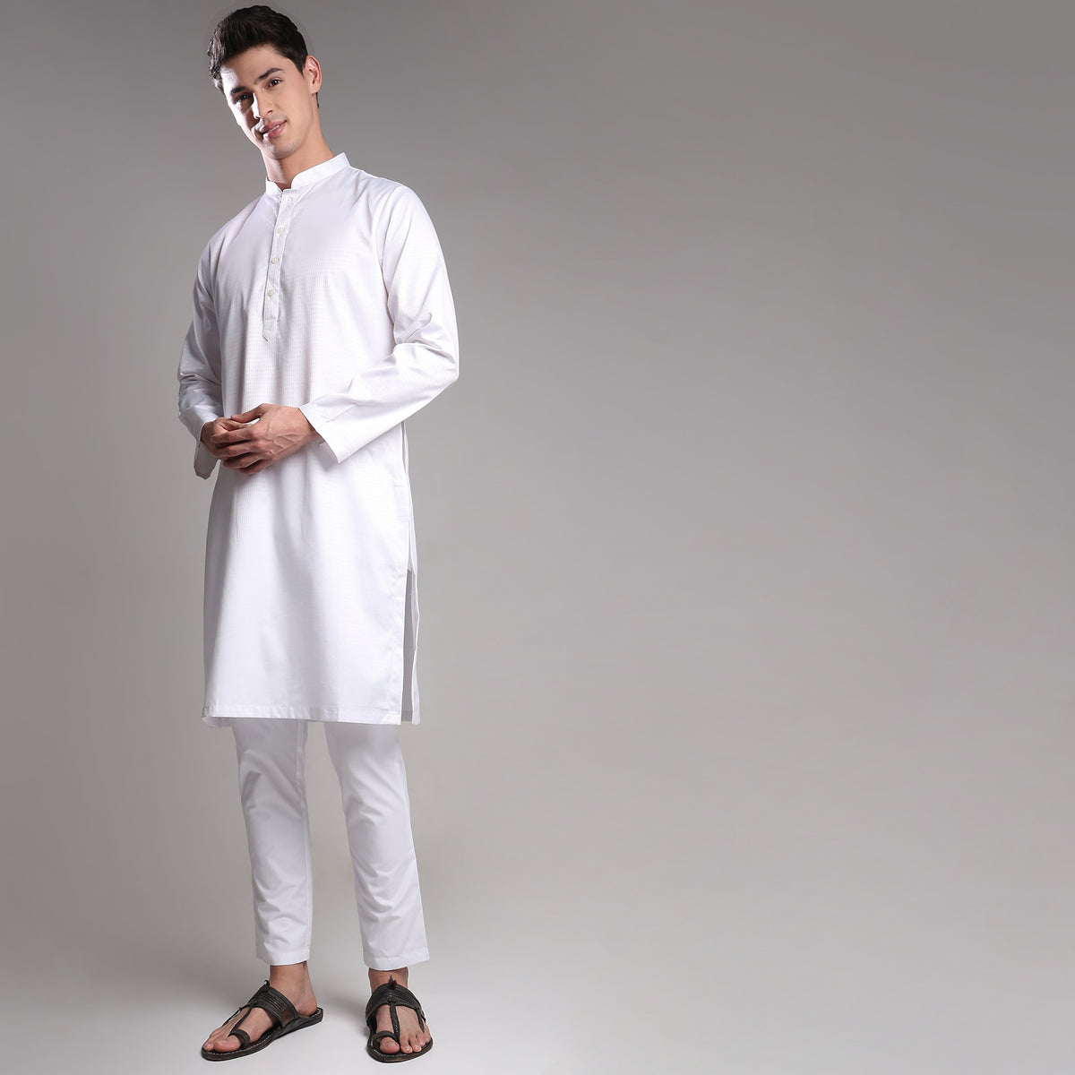 Regular Fit Solid Kurta with Pyjama Set