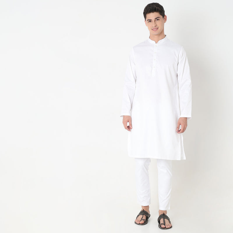 Regular Fit Solid Kurta with Pyjama Set