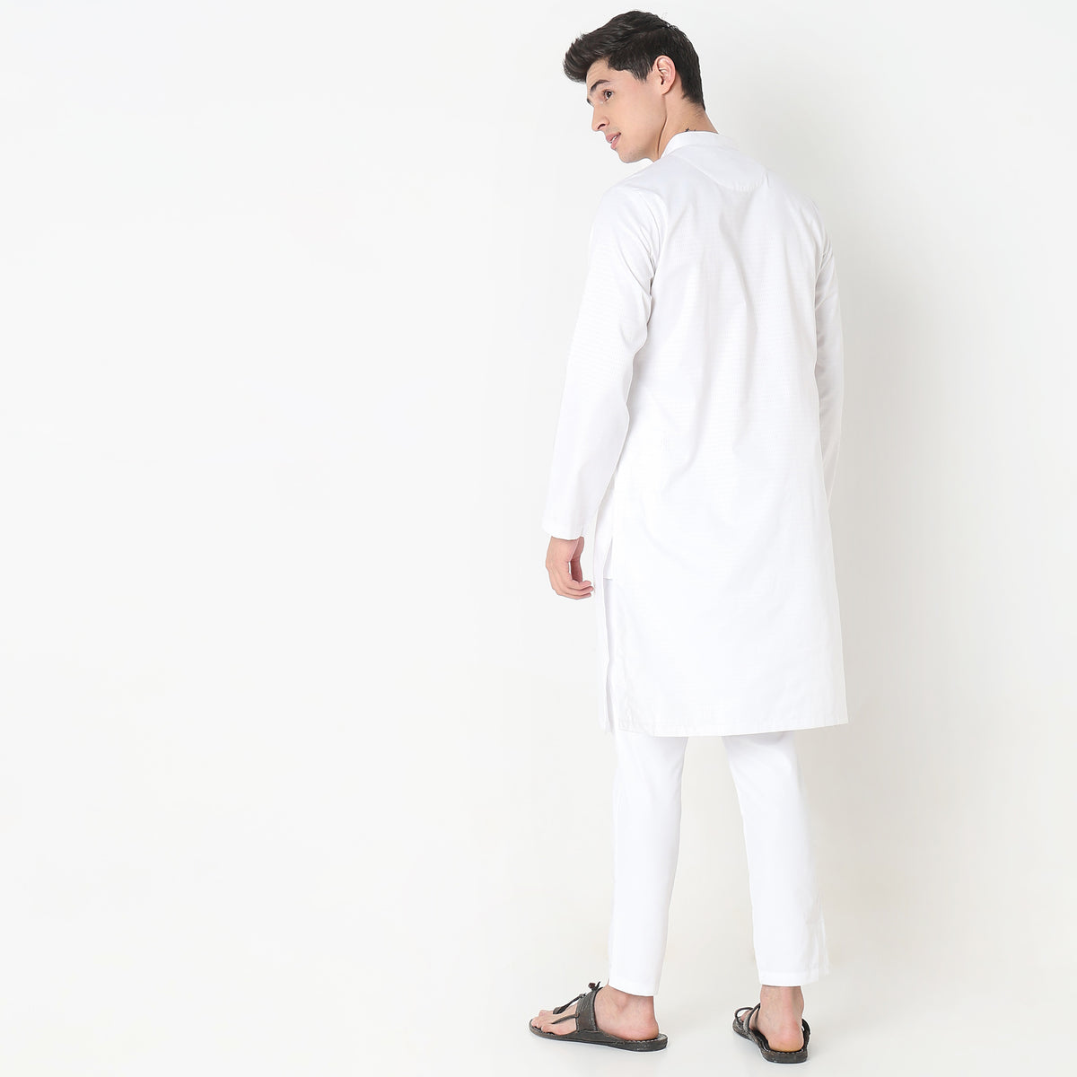 Regular Fit Solid Kurta with Pyjama Set