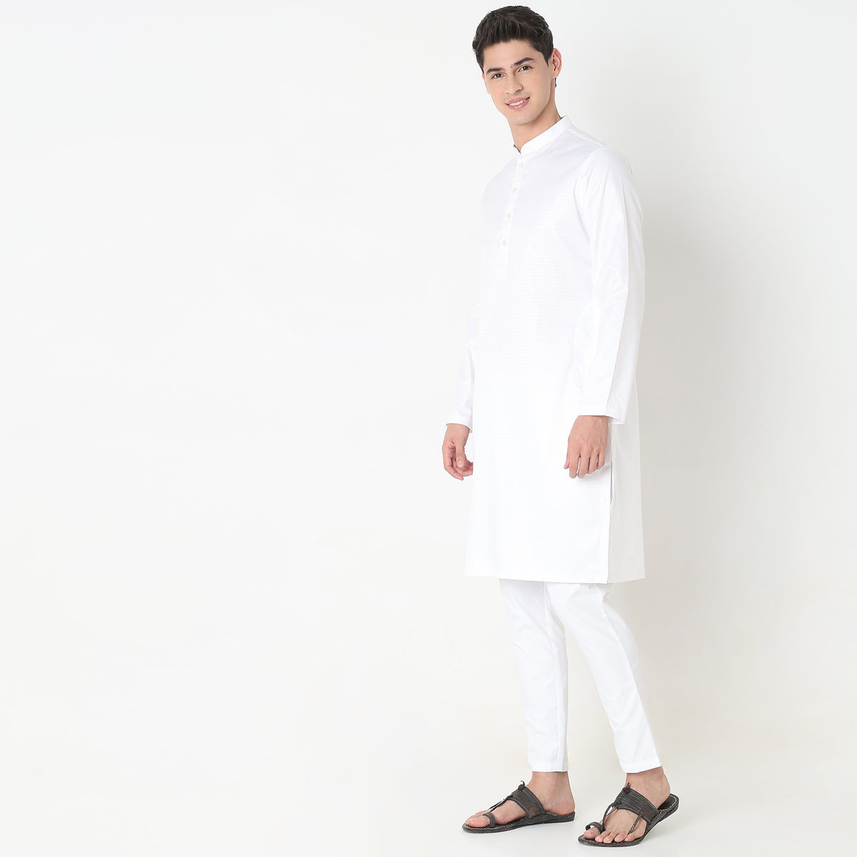 Regular Fit Solid Kurta with Pyjama Set