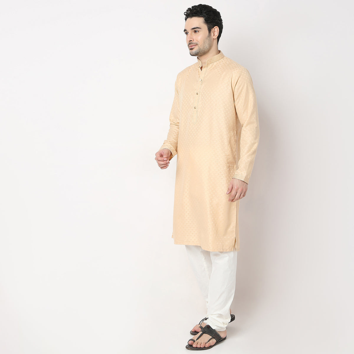 Regular Fit Jacquard Kurta with Pant Set