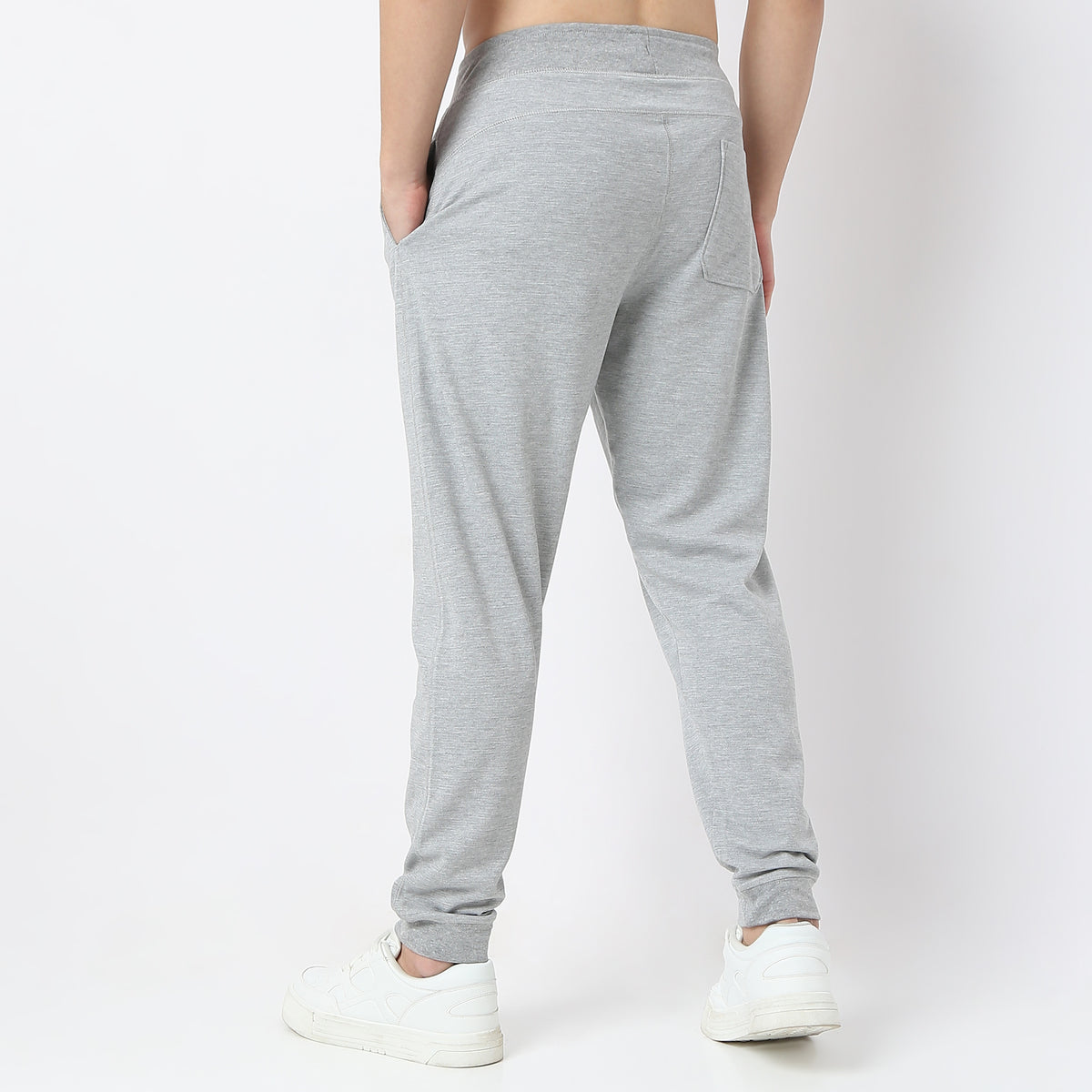 Regular Fit Solid Mid Rise Trackpants