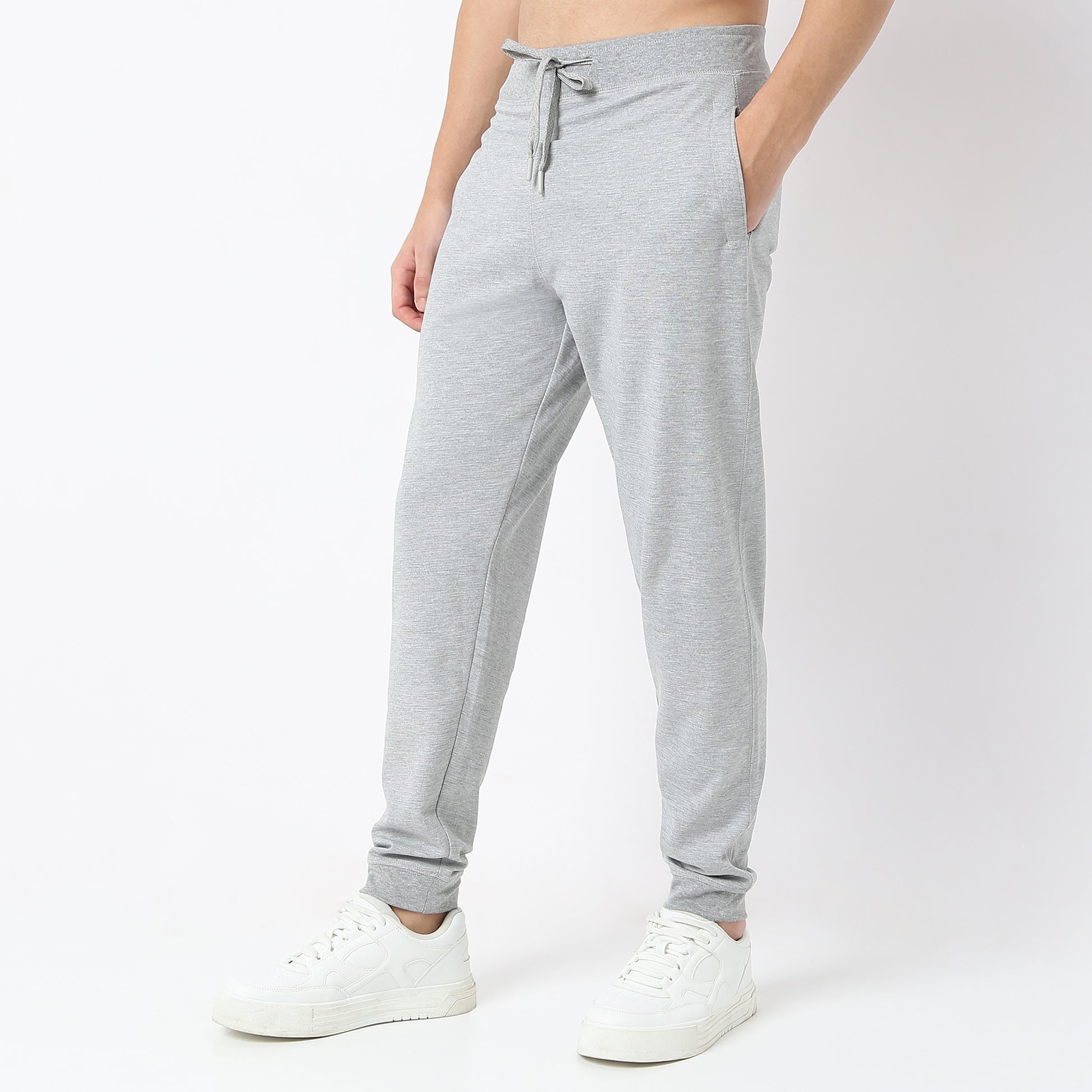 Regular Fit Solid Mid Rise Trackpants