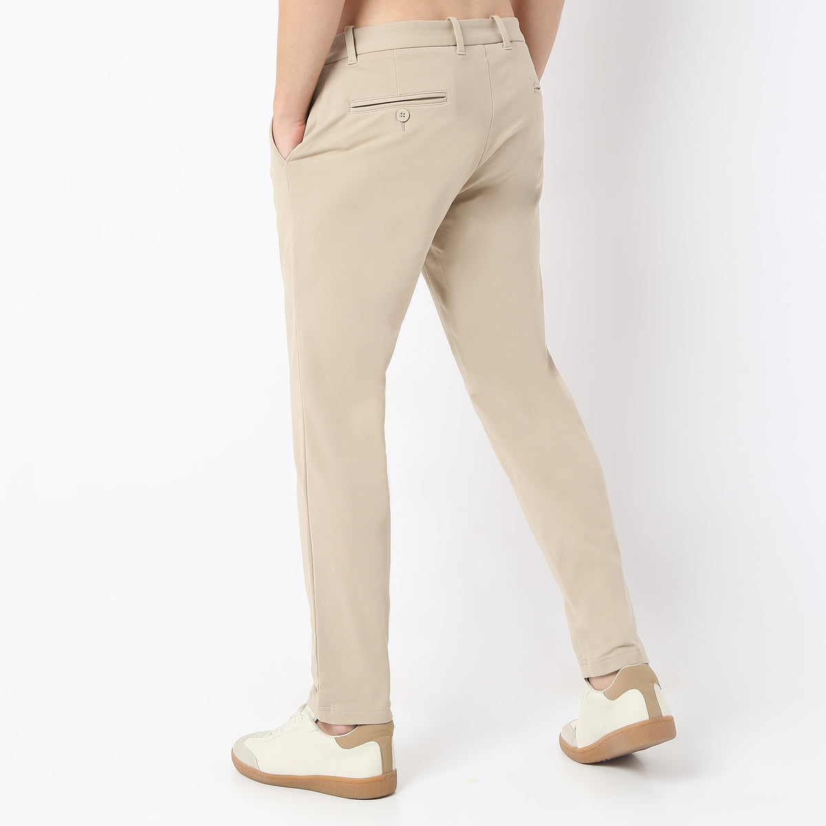 Skinny Fit Solid Mid Rise Chinos