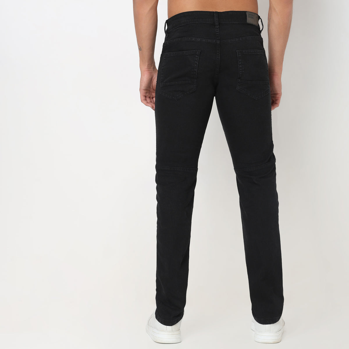 Slim Fit Solid Mid Rise Jeans