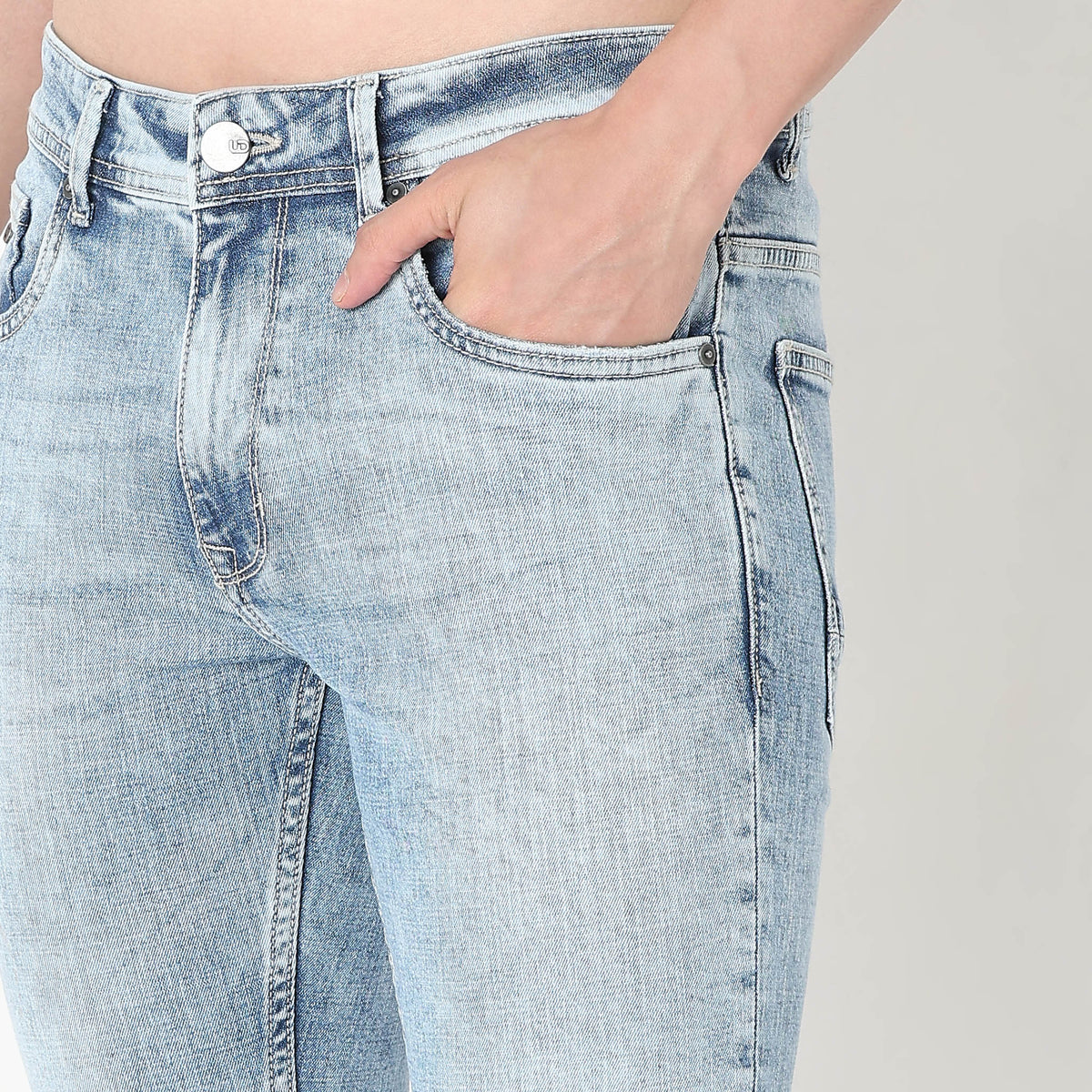 Slim Fit Solid Mid Rise Jeans