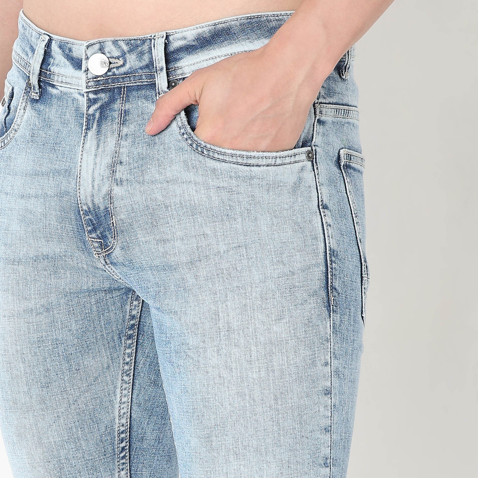 Slim Fit Solid Mid Rise Jeans