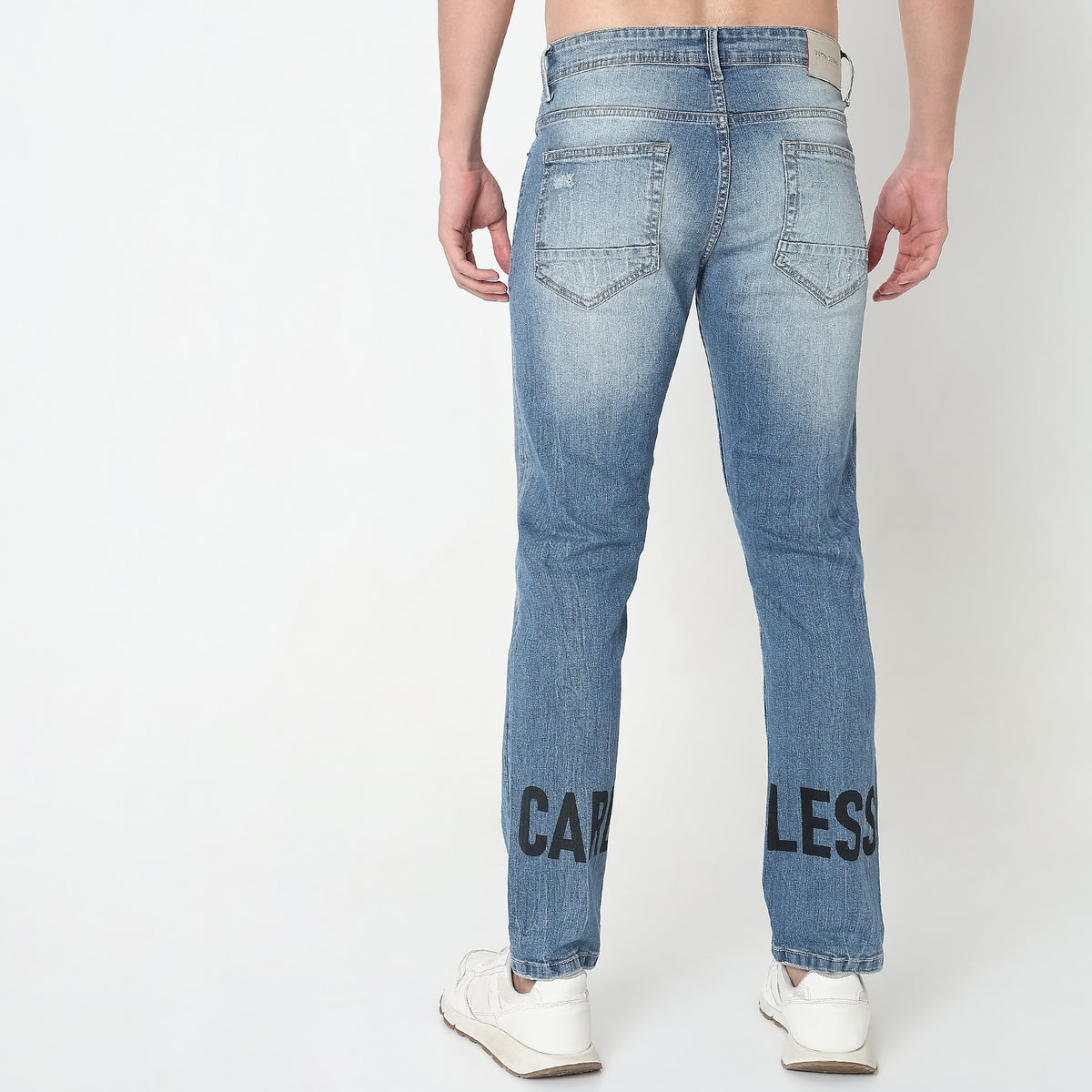 Slim Fit Solid Mid Rise Jeans