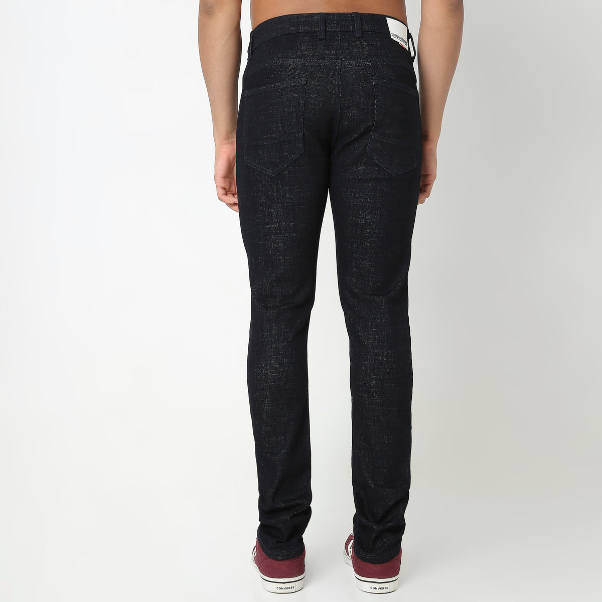 Straight Fit Solid Mid Rise Jeans