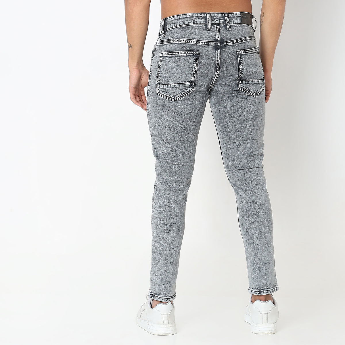 Skinny Comfort Solid Mid Rise Jeans