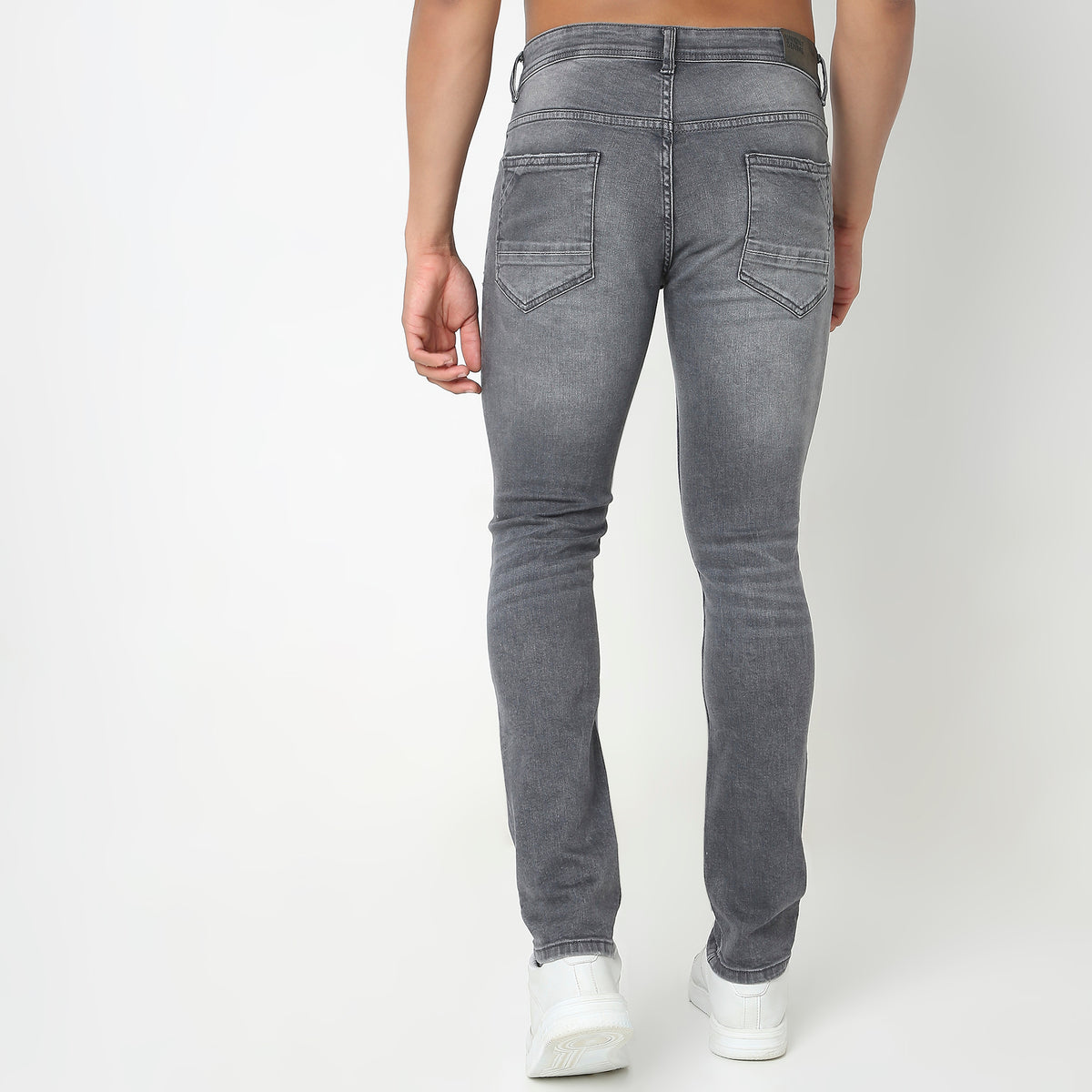 Slim Fit Solid Mid Rise Jeans