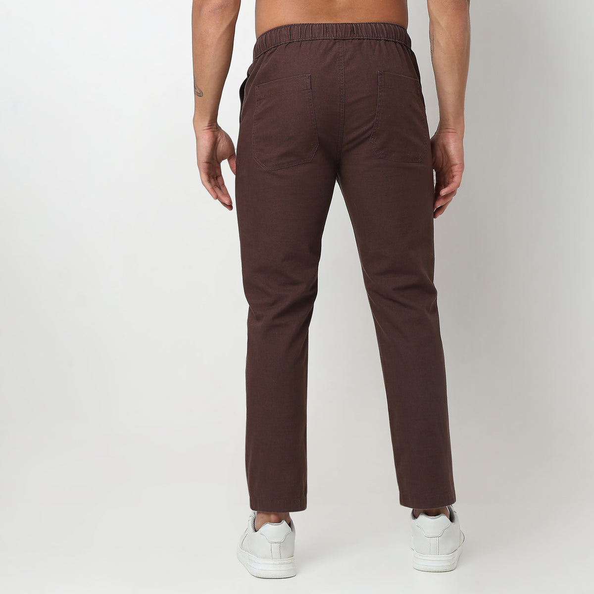 Regular Fit Solid Mid Rise Lounge Pants