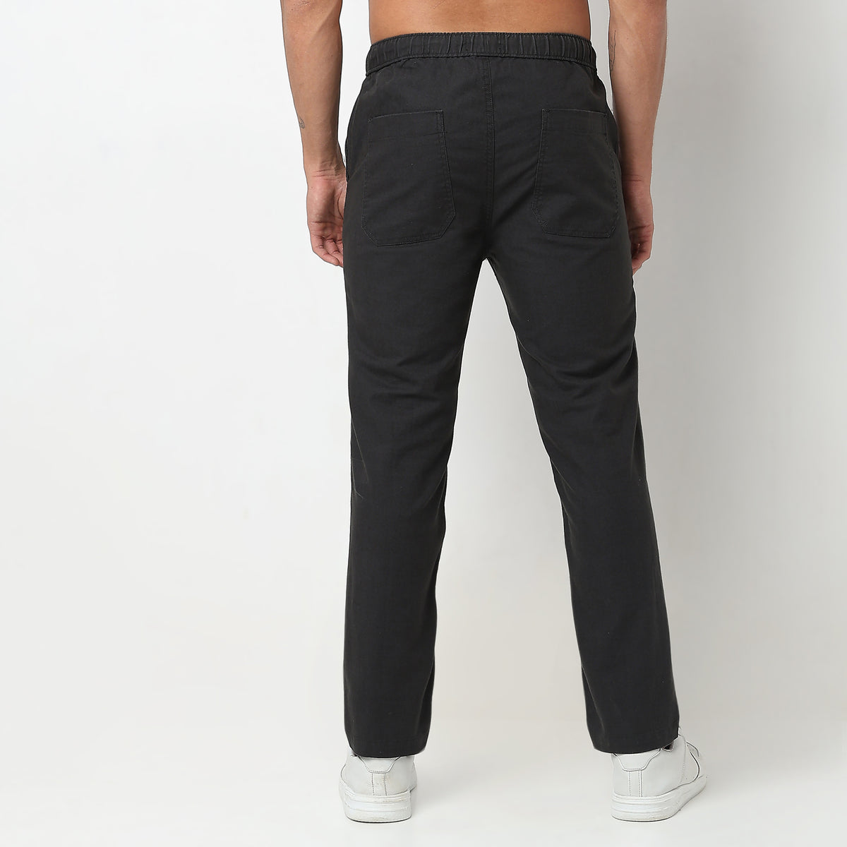 Regular Fit Solid Mid Rise Lounge Pants