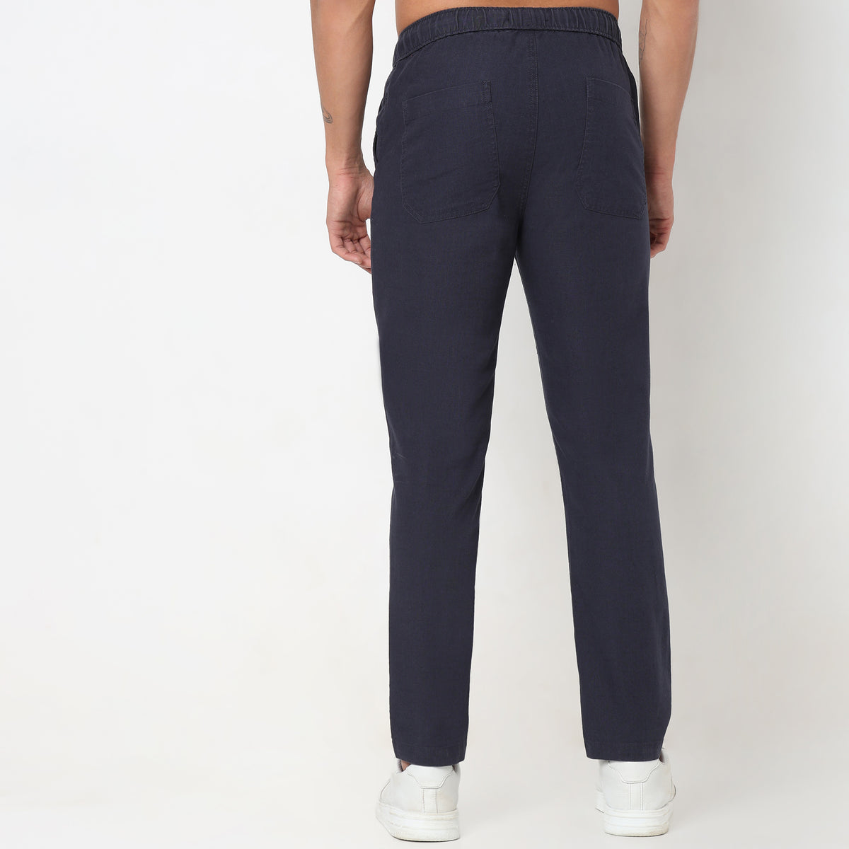 Regular Fit Solid Mid Rise Lounge Pants