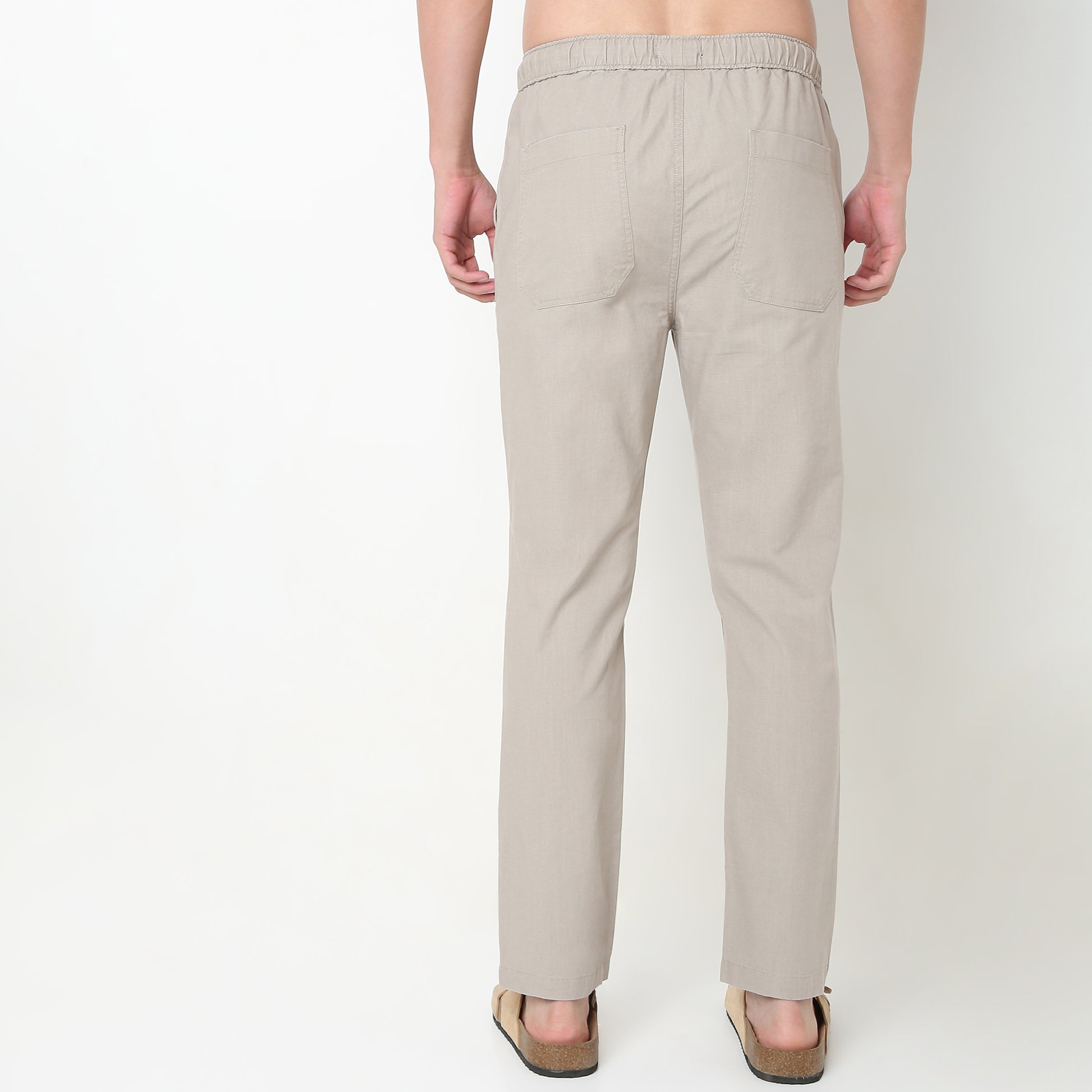 Regular Fit Solid Mid Rise Lounge Pants
