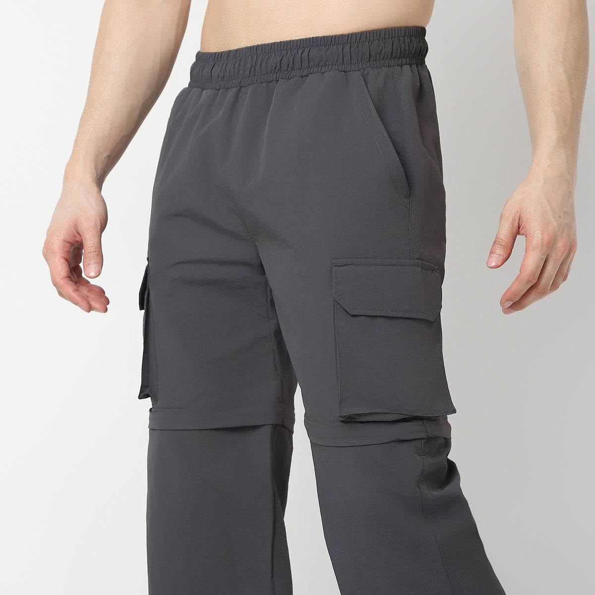 Oversize Solid Mid Rise Joggers