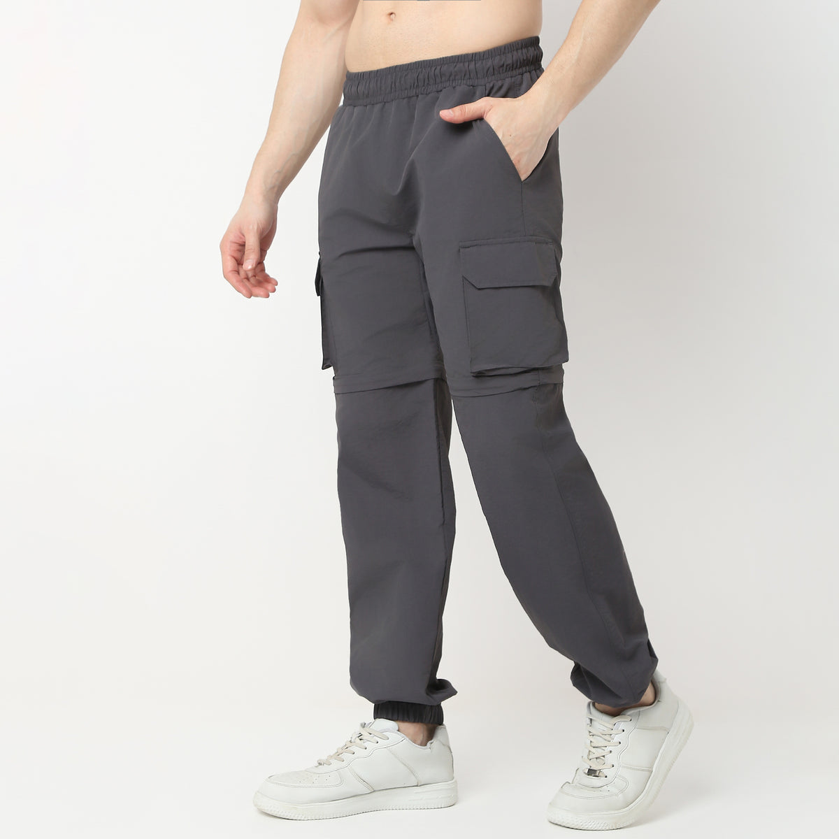 Oversize Solid Mid Rise Joggers