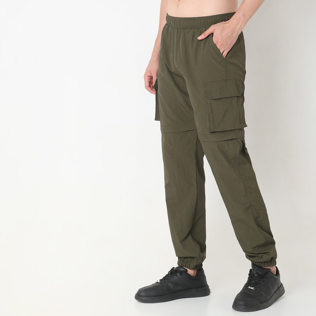 Oversize Solid Mid Rise Joggers