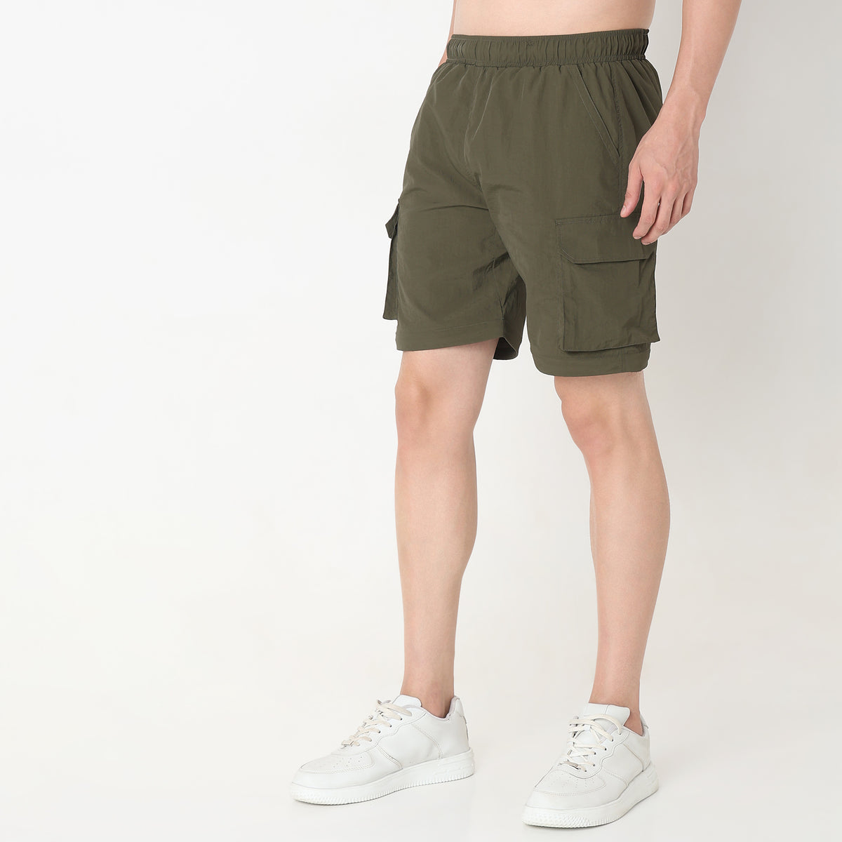 Oversize Solid Mid Rise Joggers