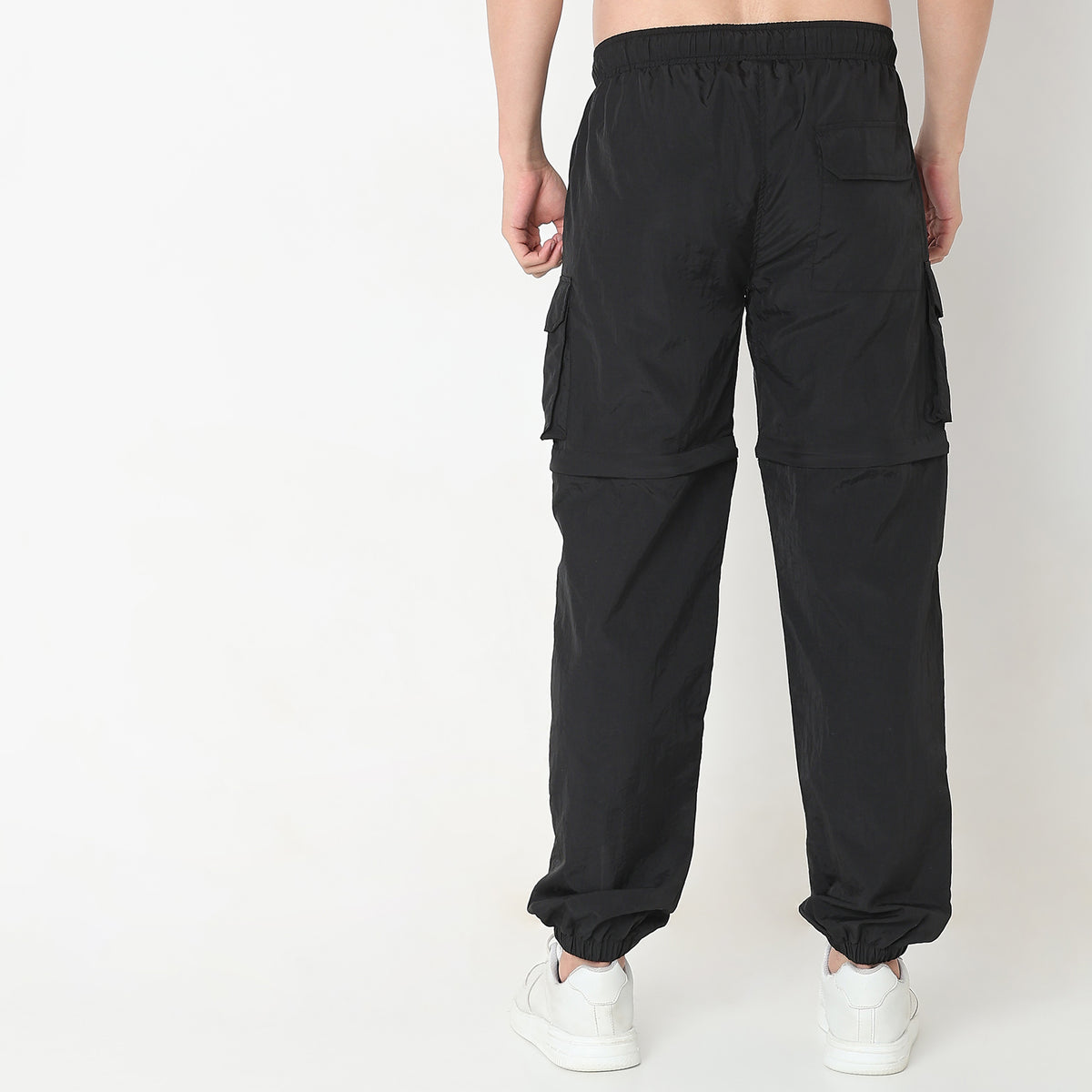 Oversize Solid Mid Rise Joggers