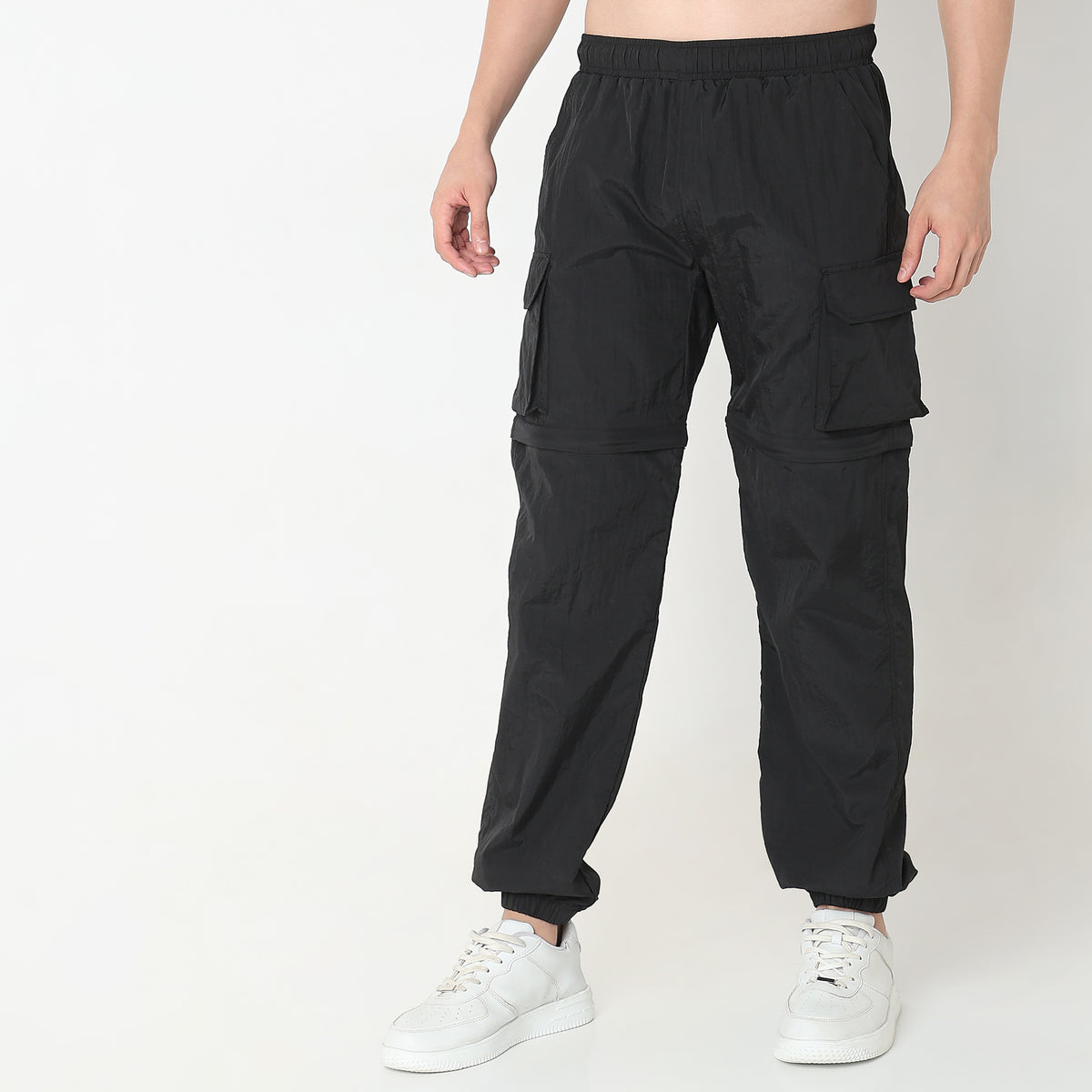 Oversize Solid Mid Rise Joggers