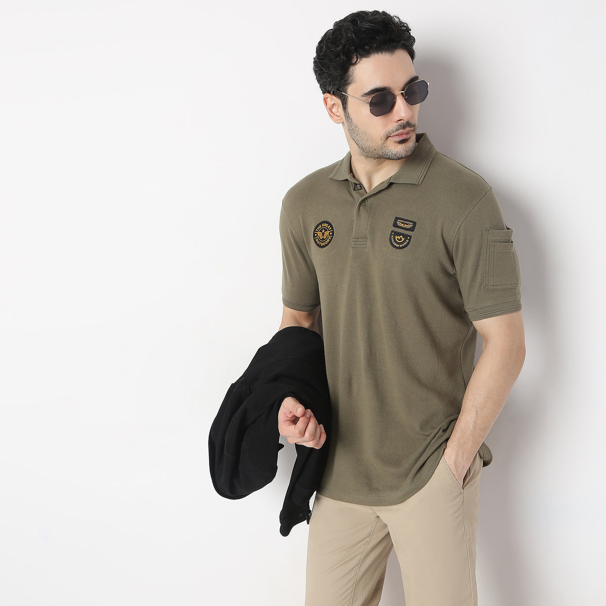 Regular Fit Solid Polo T-Shirt