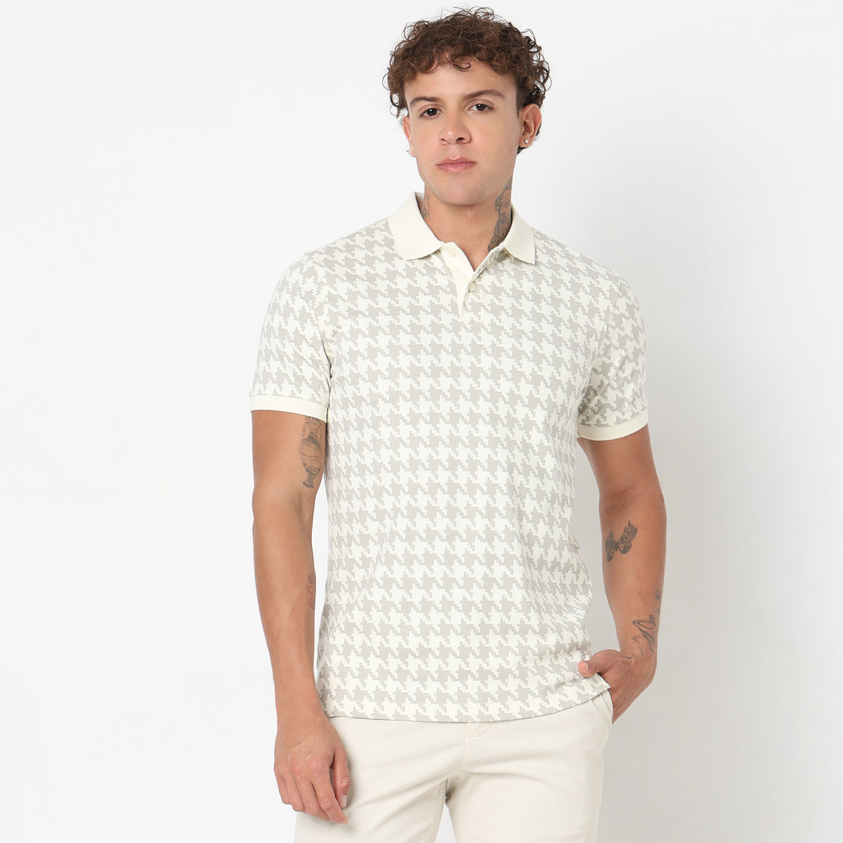 Regular Fit Printed Polo T-shirt