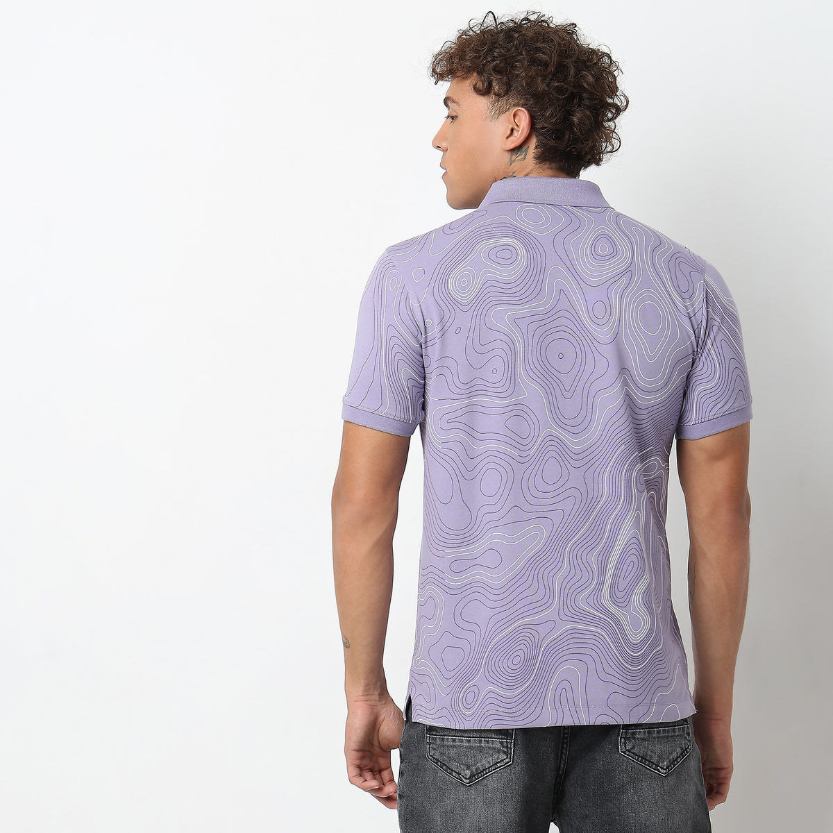 Regular Fit Printed Polo T-shirt